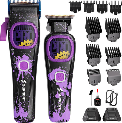 Professional Hair Clippers for Men - Cordless Barber Clippers & Zero-gapped Trimmer Set, High Speed Motor Haircutting