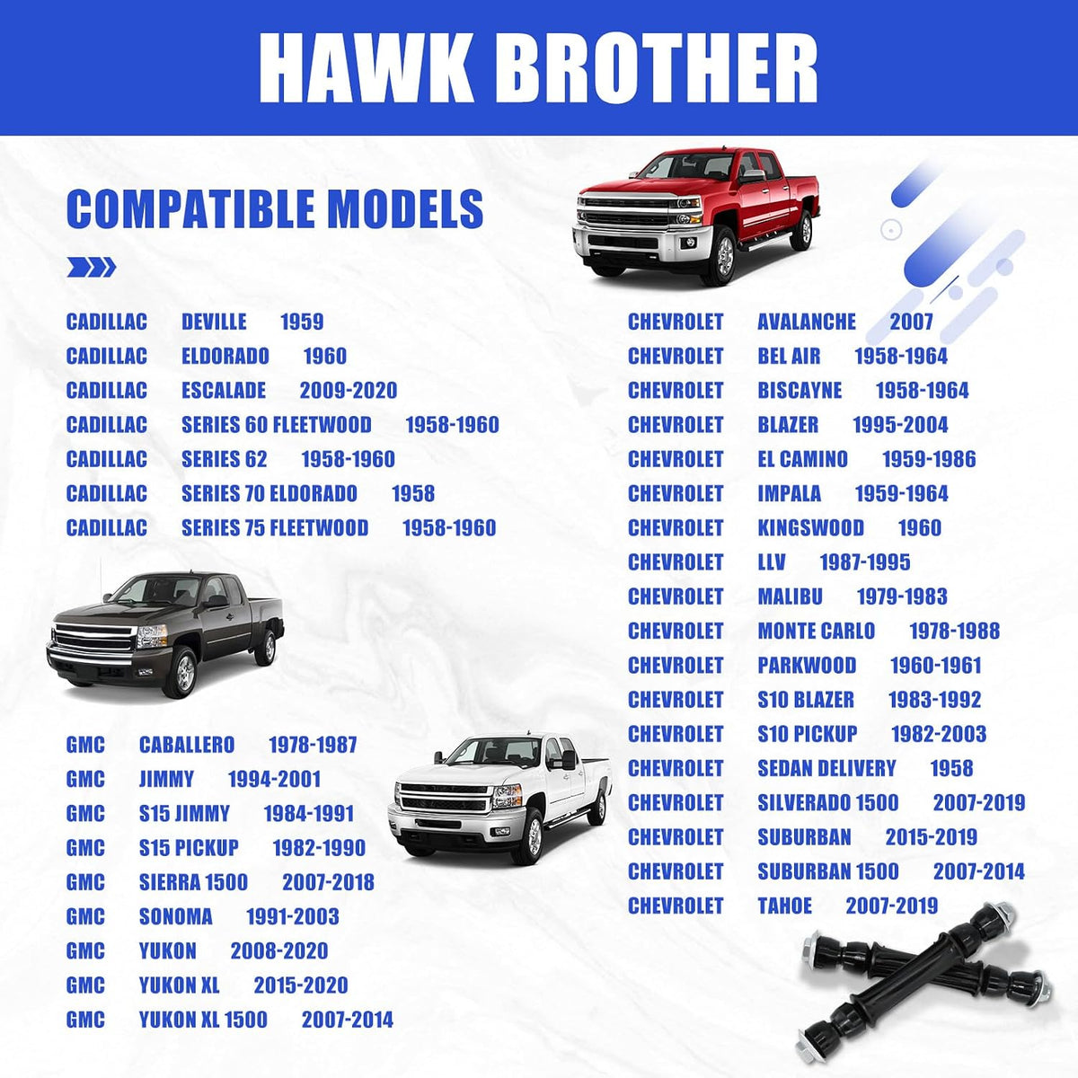 Front Sway Bar Links Fit for Chevrolet Silverado 1500
