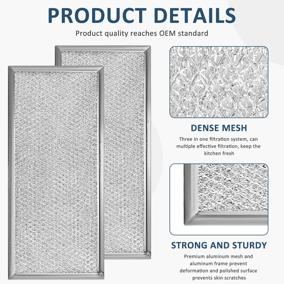 Fits for Whirlpool W10208631A Microwave Grease Filter (2 Pack)