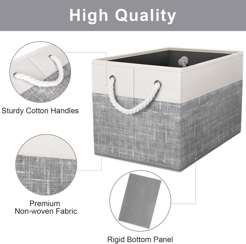 Storage Bins 3-Pack, Foldable Storage Baskets for Organizing Toys, Books, Shelves, Closet, Large Storage Box with