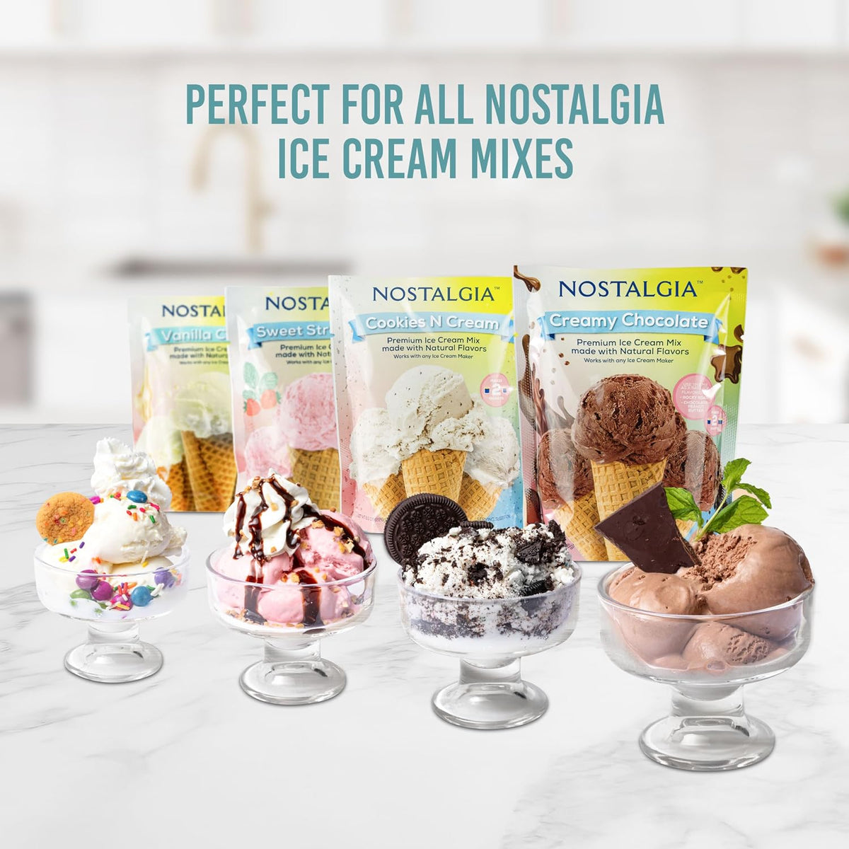 Electric Ice Cream Maker, White