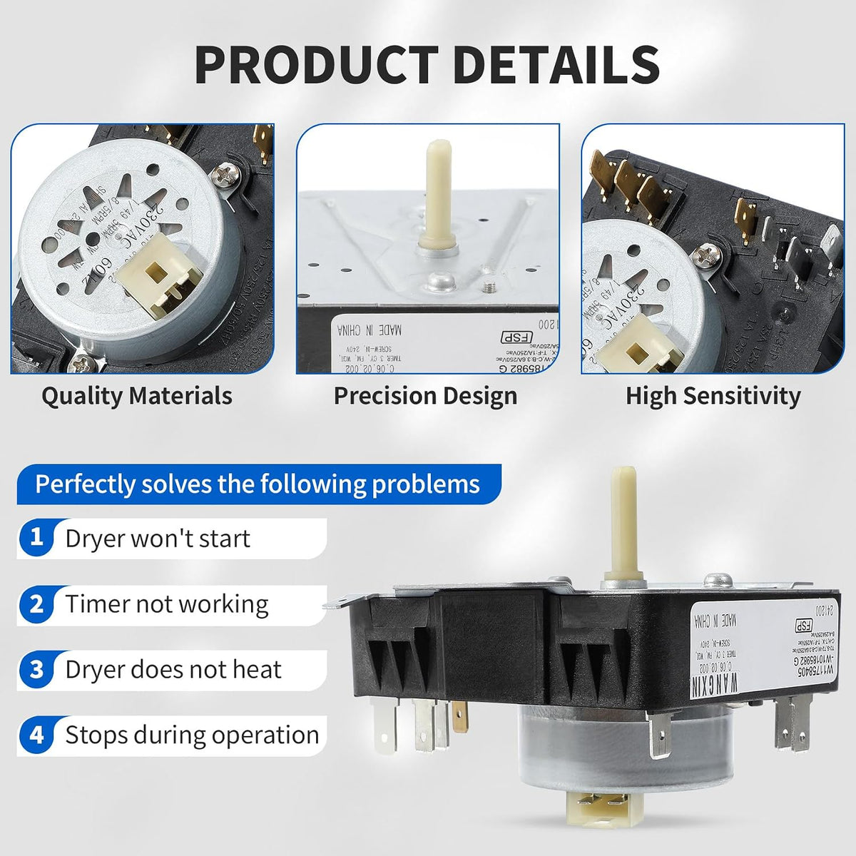 WED4815EW1 WGD4800XQ0 WED4950HW0 WED4800XQ0 W10185982 Dryer Timer