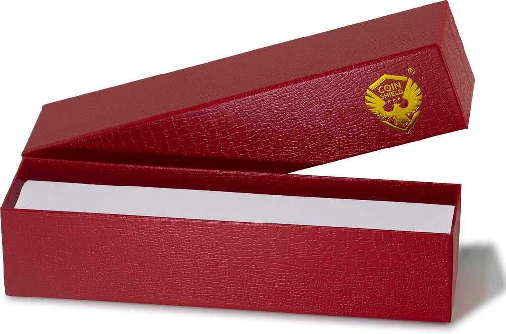 9 Inch Red Single Row 2x2 Coin Flip Box Storage Holders 2x2x9