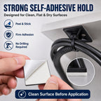 3/4" Cable Tie Mounts, 60 PCS Self-Adhesive Wire Anchors, Black