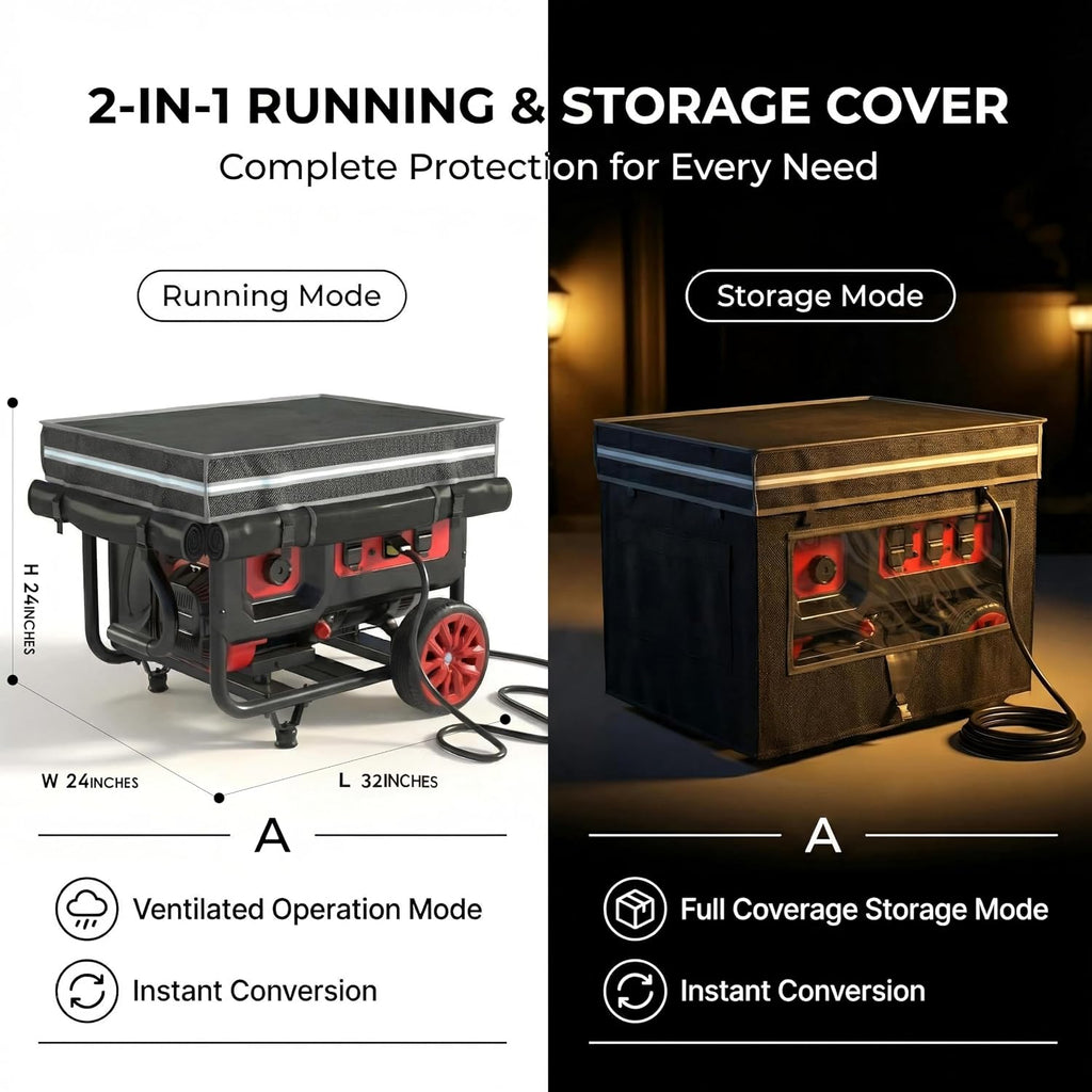 Generator Covers, Generator Covers While Running, 32X24X24 inches, Top Can be Opened, With Tool Bag and Visual