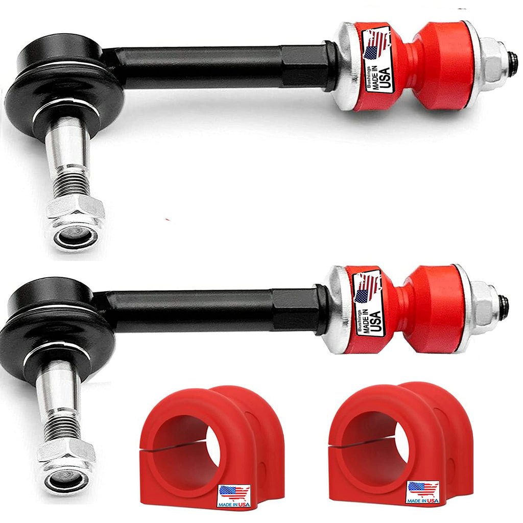 4PC Front Right/Left Stabilizer Link Kit + Code Red Bushings FITS Ram 2500 3500, 4WD 2003-2005