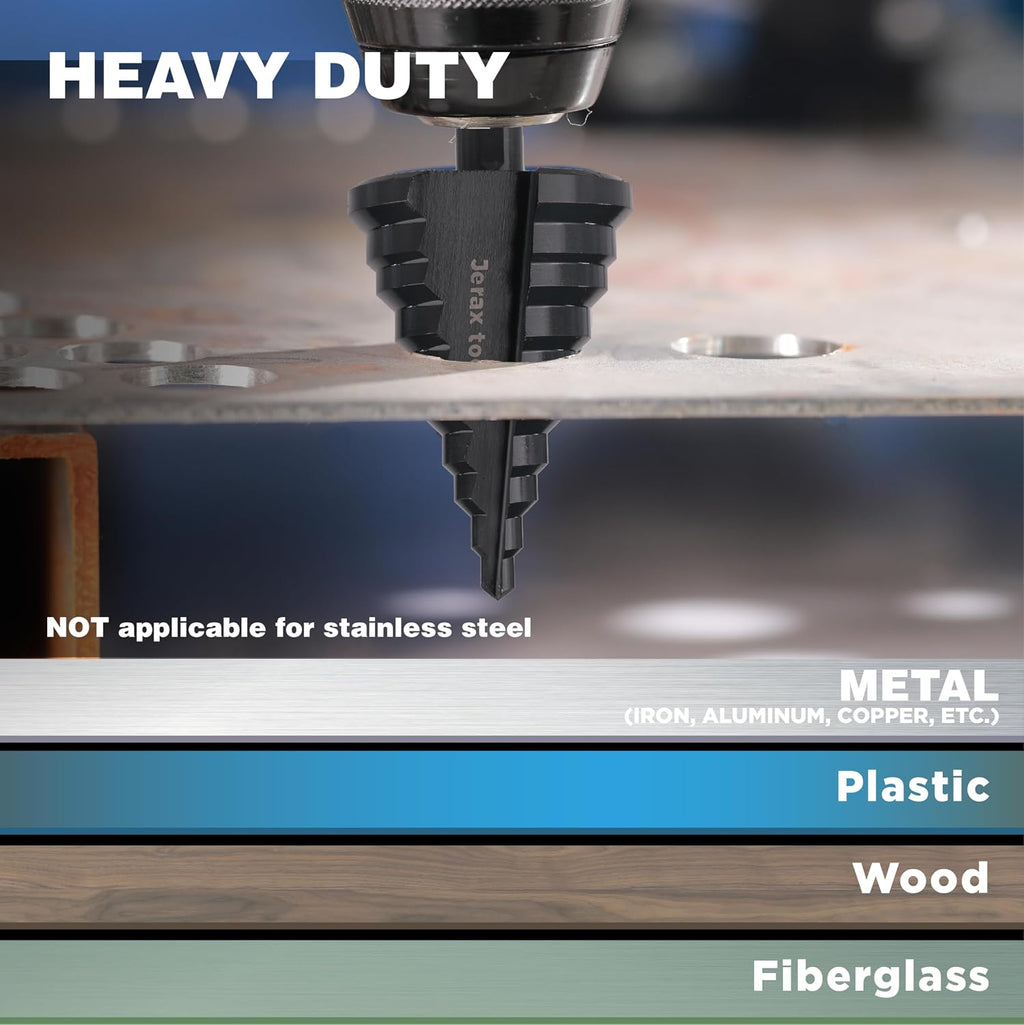 1/4" - 2" HSS Step Drill Bit Unibit for Hole Drilling 10 Sizes