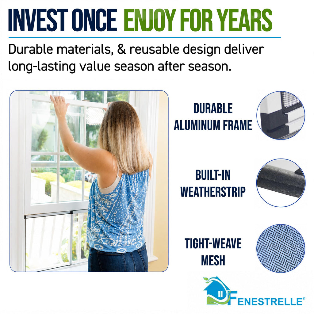 Expandable Window Screen, 15″ H × 21″–40″ W Horizontal, 2-Pack