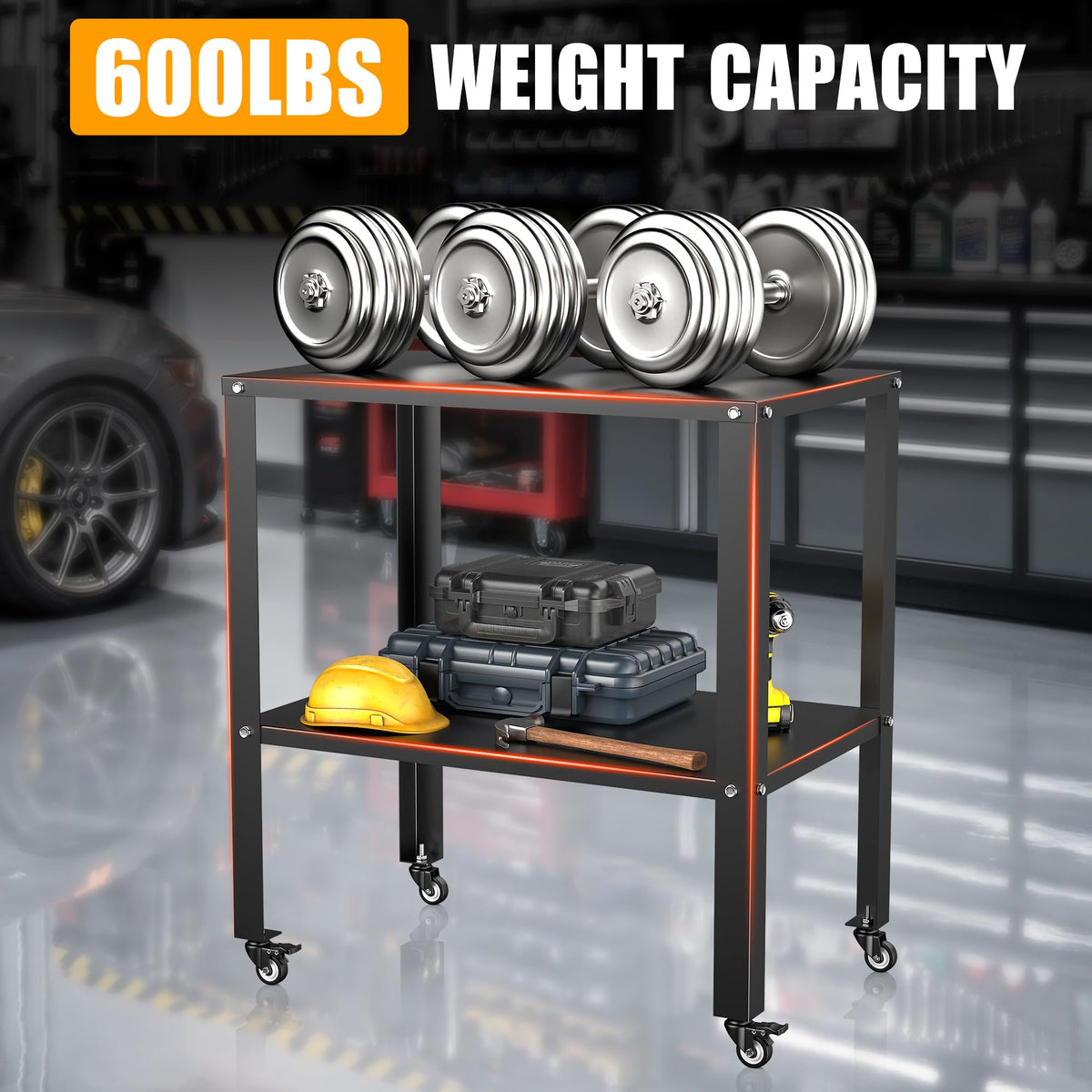Welding Workbench Table, Metal Welding Cart with Wheels