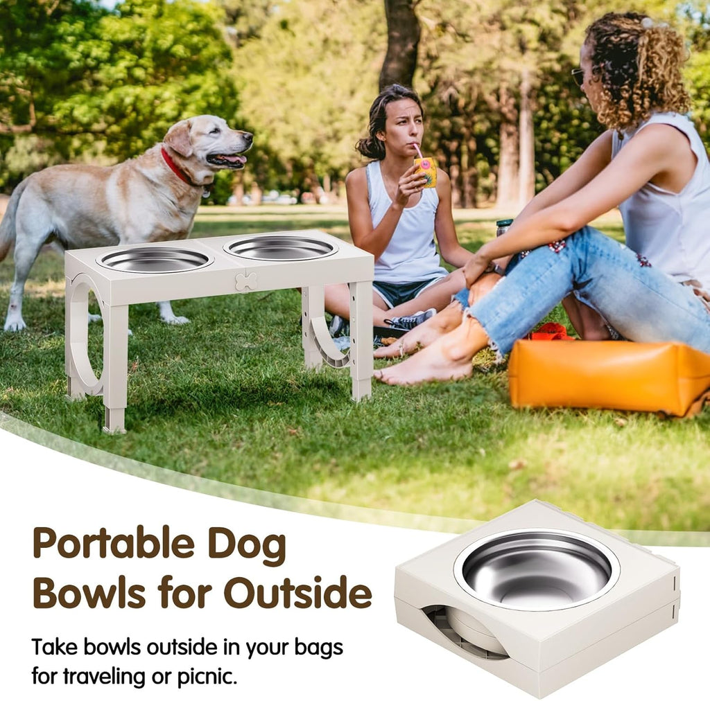 Elevated Dog Bowls Large Breed Raised Dogs Bowl Stand Large/Medium Sized Dog Stainless Steel Food Water Bowl Stands 5