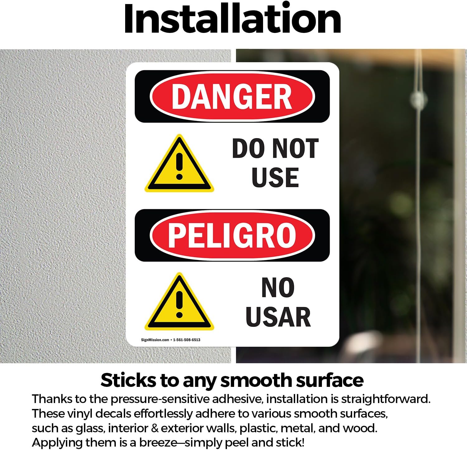 (2 Pack) Do Not Use OSHA Danger Sign 5 Inch X 3.5 Inch Vinyl Label Decal Sticker Weather Resistant, UV Protected for