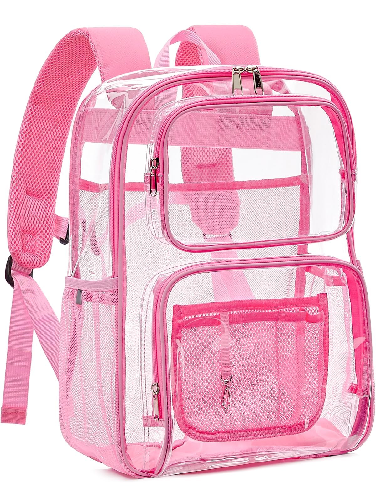 Clear Backpack Heavy Duty 17" Large PVC Bookbag with Reflective