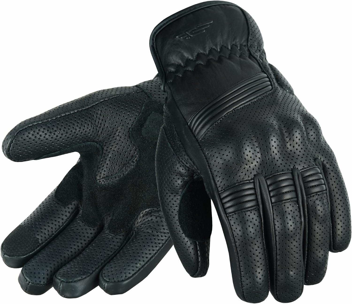 Motorcycle Gloves for Men and Women Summer Leather Riding Touchscreen with Hard Knuckle Perforated Breathable Biker