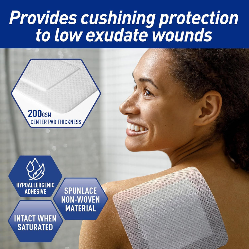 Adhesive Gauze Pads 6x6, 25 Sterile Individually Packed Nonstick Breathable Bandages for Wounds, Highly Absorbent