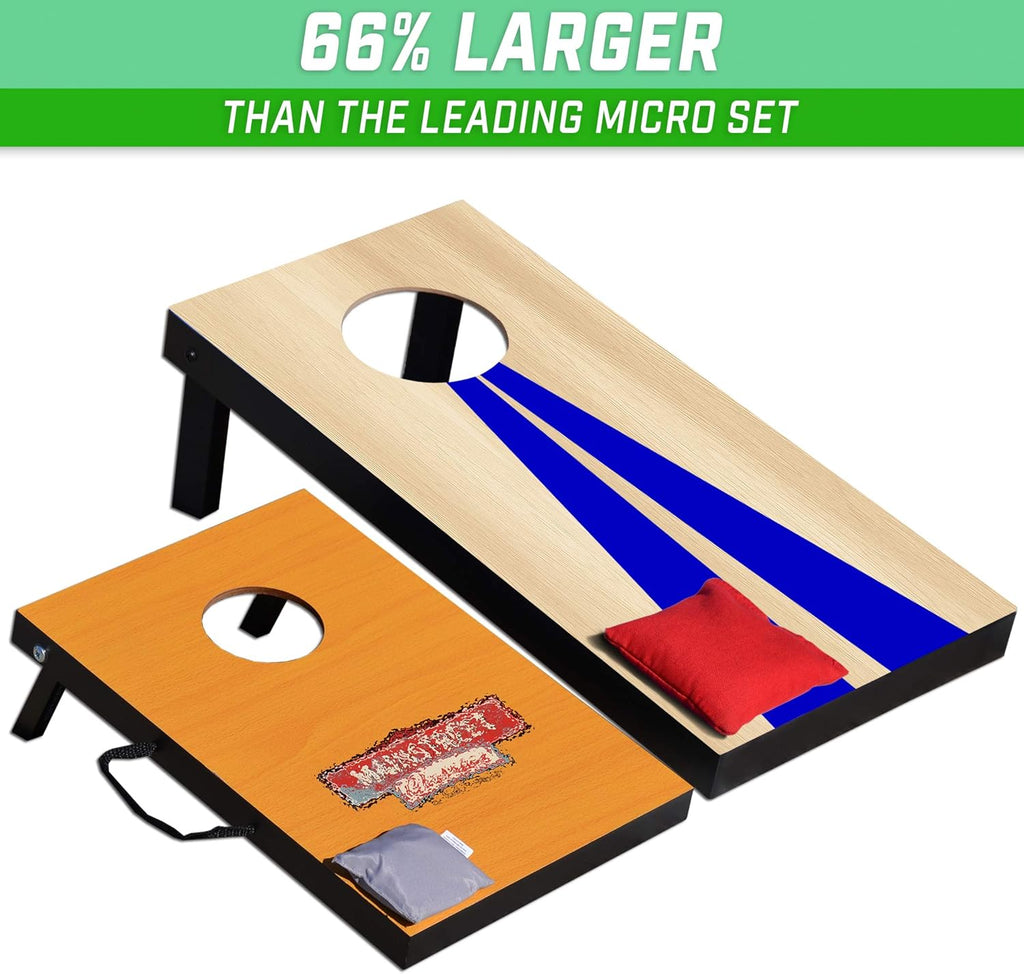 2 ft x 1 ft Portable Size Cornhole Set - Ready To Play with 6 Bean Bags and 2 Conrhole Boards - Great for Indoor