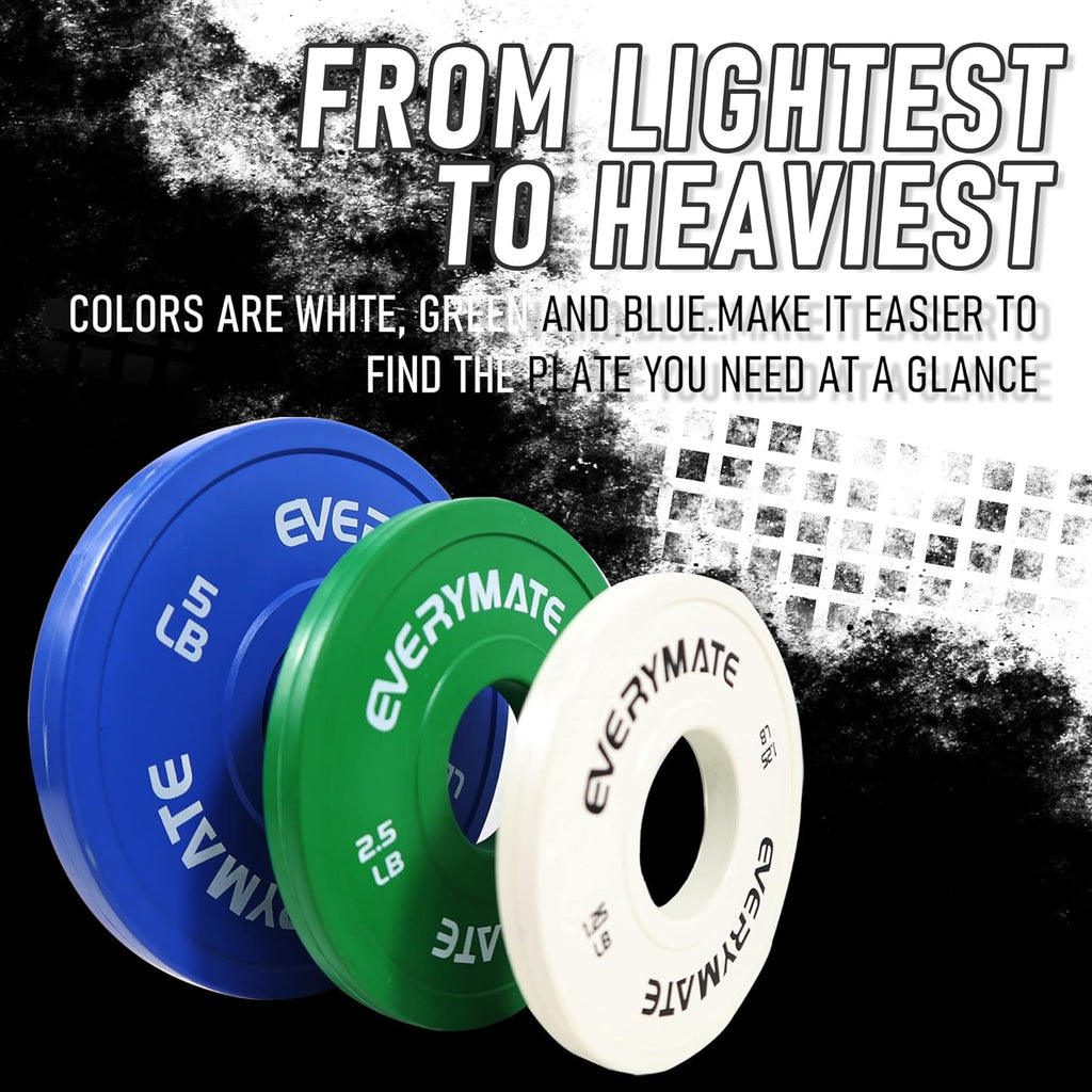 Change Weight Plates 1.25LB 2.5LB 5LB Set Fractional Plate Olympic Bumper Plates for Cross Training Bumper Weight