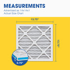 Air Filter 14x14x1 MERV 13 AC Filter, HVAC, Furnace Filter, 6 Pack