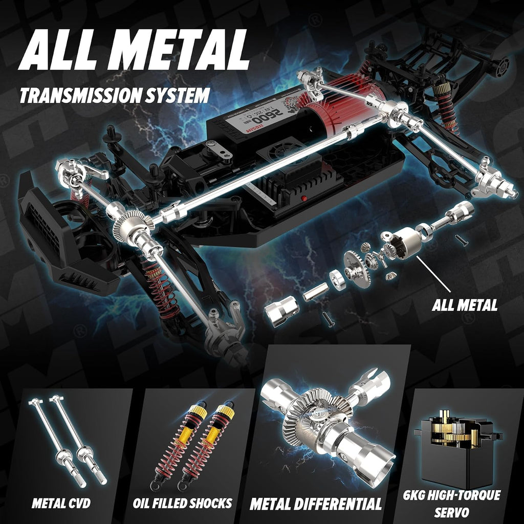 1/10 Off Road RC Cars Fast 68KM/H, RTR Brushless RC Car for Adults | High Speed Monster Truck Hobby Remote Control