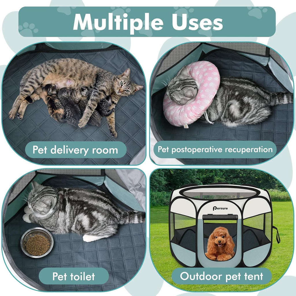 Dog Cat Playpen Indoor Outdoor for Puppy Pet Dogs Cat Recovery After Surgery, Dog Tent Crates Cage Indoor/Outdoor