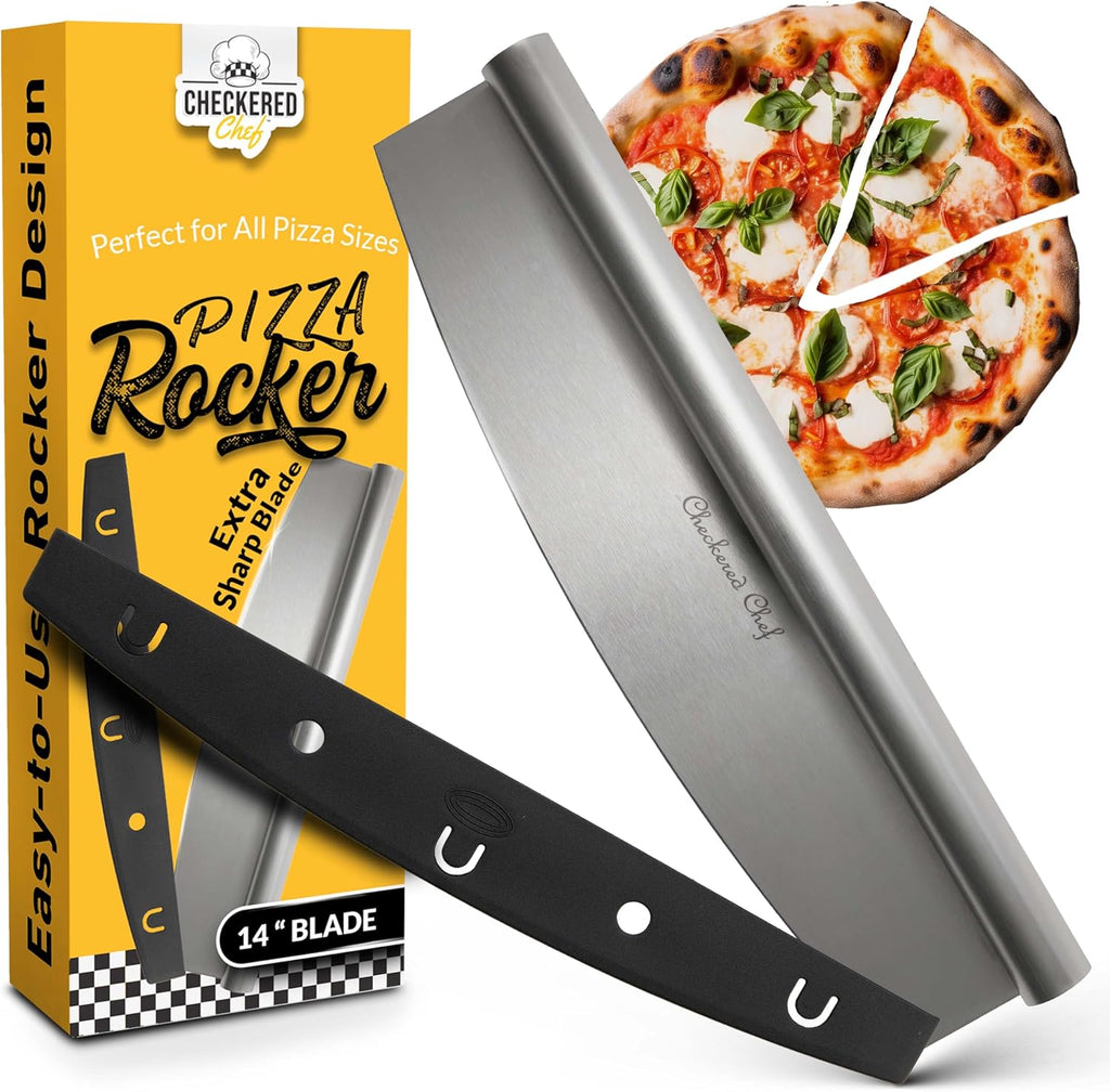 Pizza Cutter Rocker Blade, with Plastic Cover, 14"