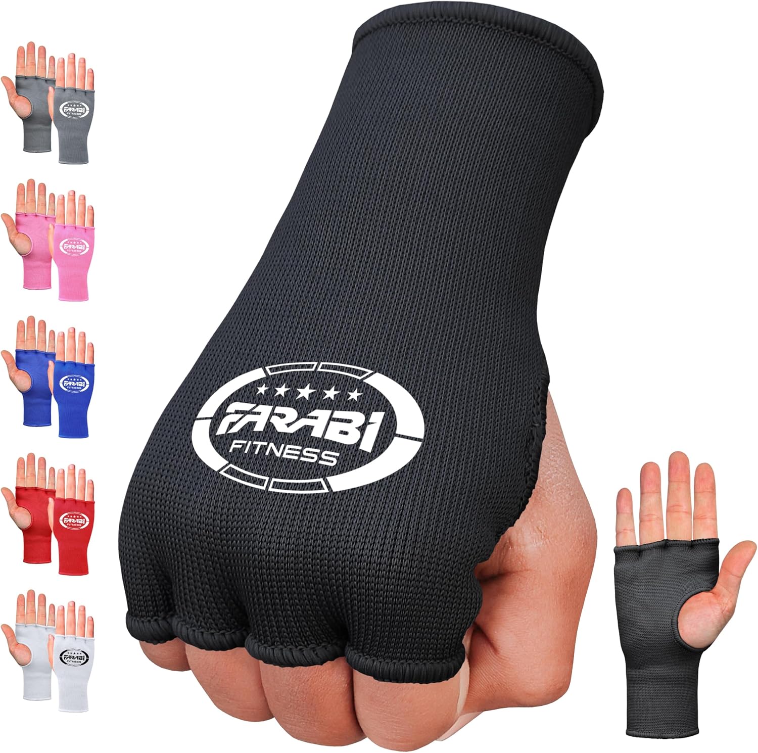 Boxing Hand Wraps Half Finger Elasticated Inner Gloves for Punching Boxing Bandages for MMA, Muay Thai, Training