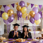 500 Yards Purple and Gold Curling Ribbon Balloon String
