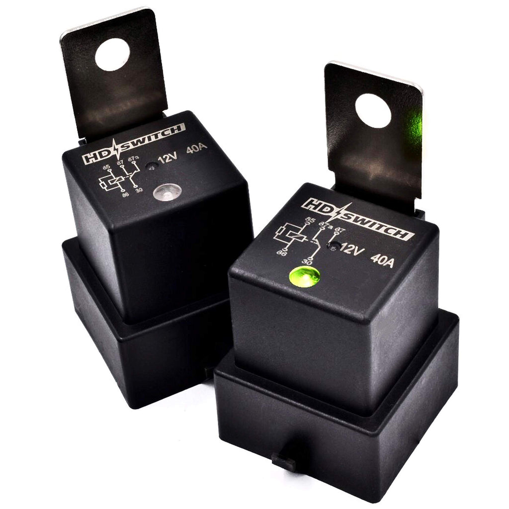 2-Pack 4RD-960388-31 Waterproof Relay w/LED Indicator 12V 40A for Hella