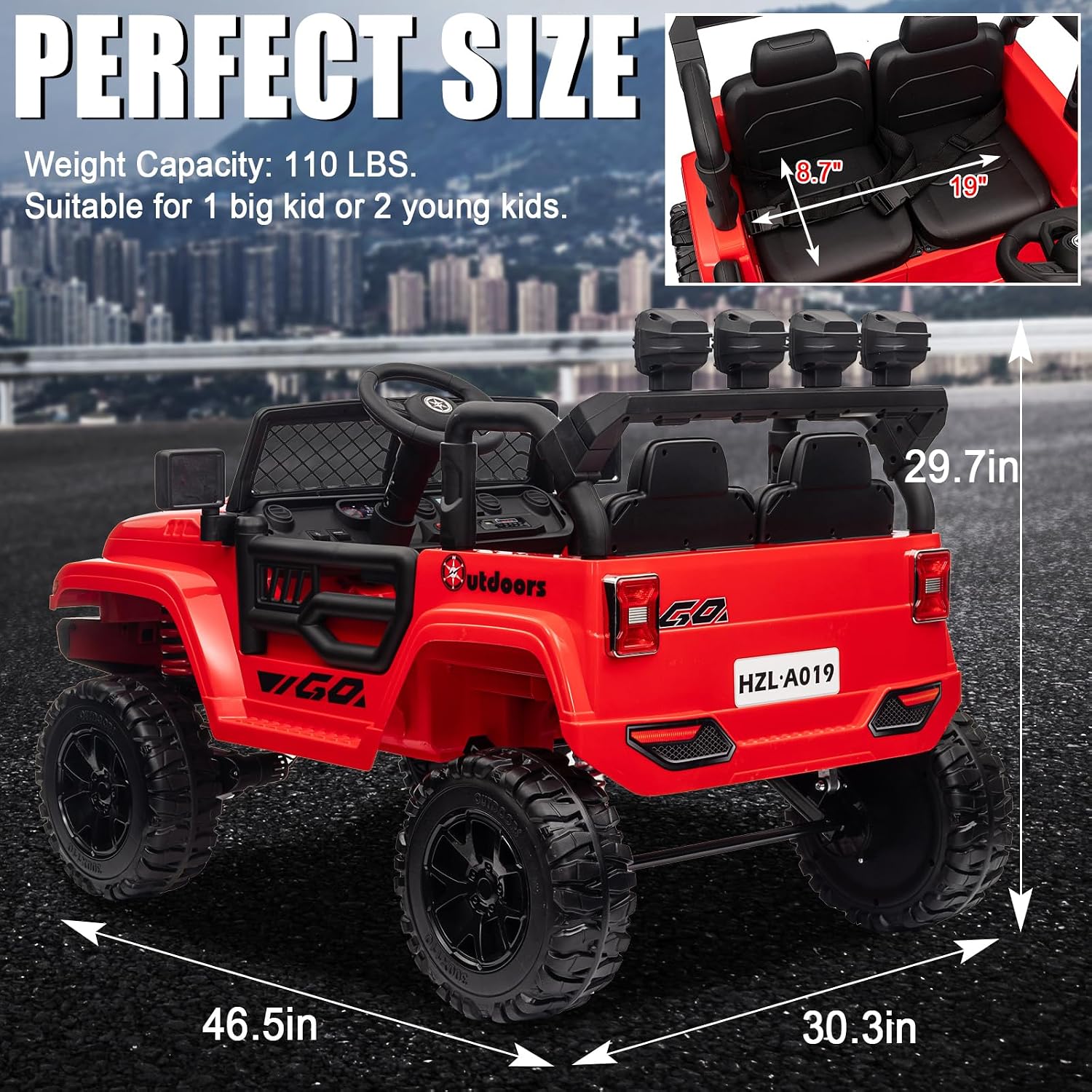 24V 2 Seater 4WD Ride On Truck, Kids Electric Car w/Remote | 24V Battery, 2 Adjustable Speeds, EVA Tire, Built-in