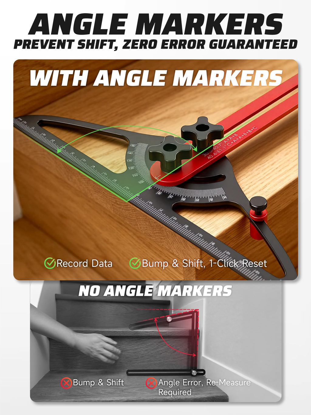 Stair Tread Template Tool for DIYers & Professional Carpenters