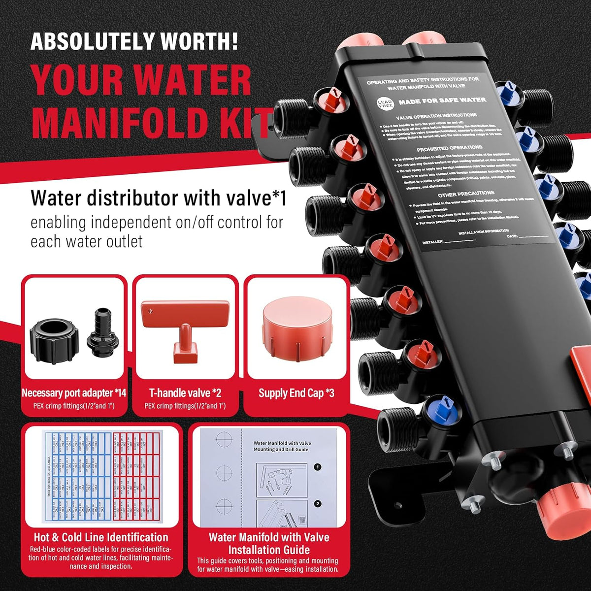 14-Port PEX Manifold Compatible with Viega ManaBloc 50143
