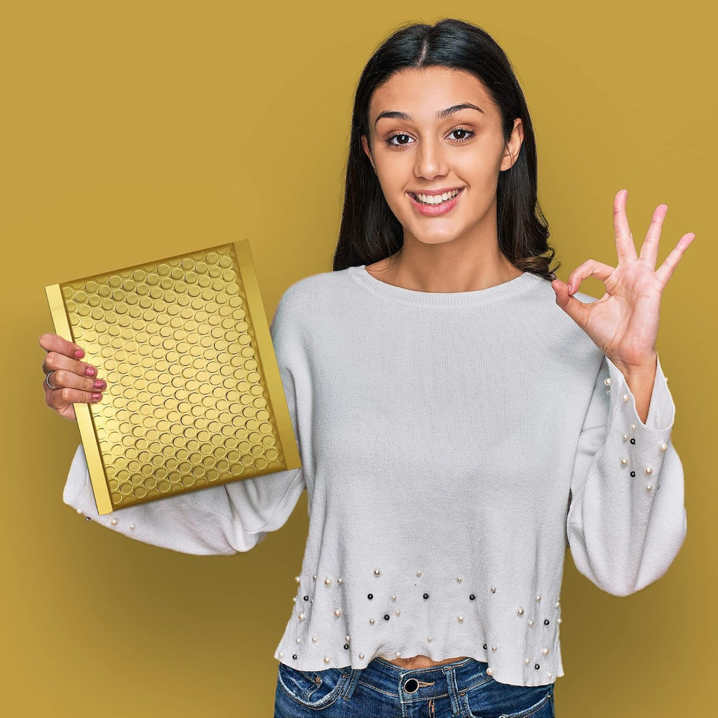 Gold Bubble Mailers 6x10 "50 Pack Durable Metallic Bubble Envelopes