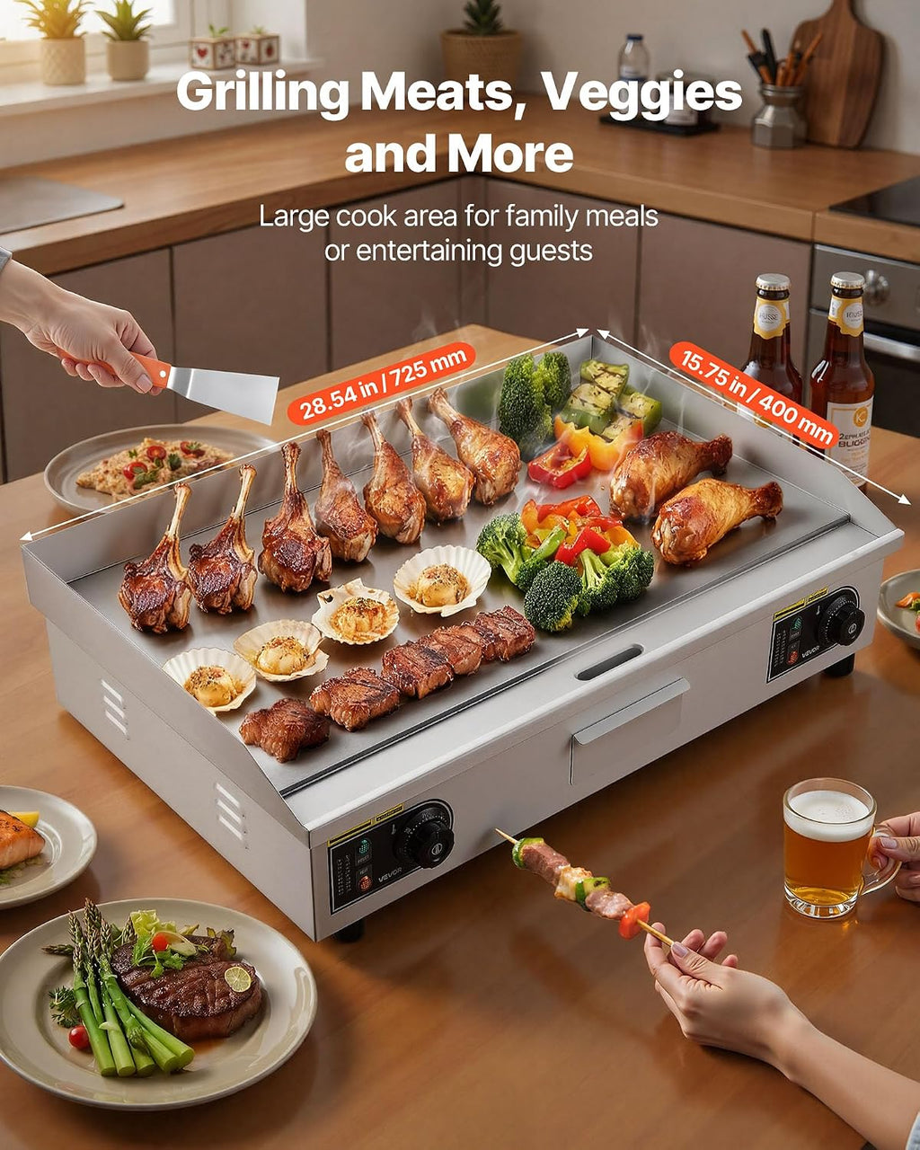 Commercial Electric Griddle, 30" No Plug, Countertop Flat Top Griddle