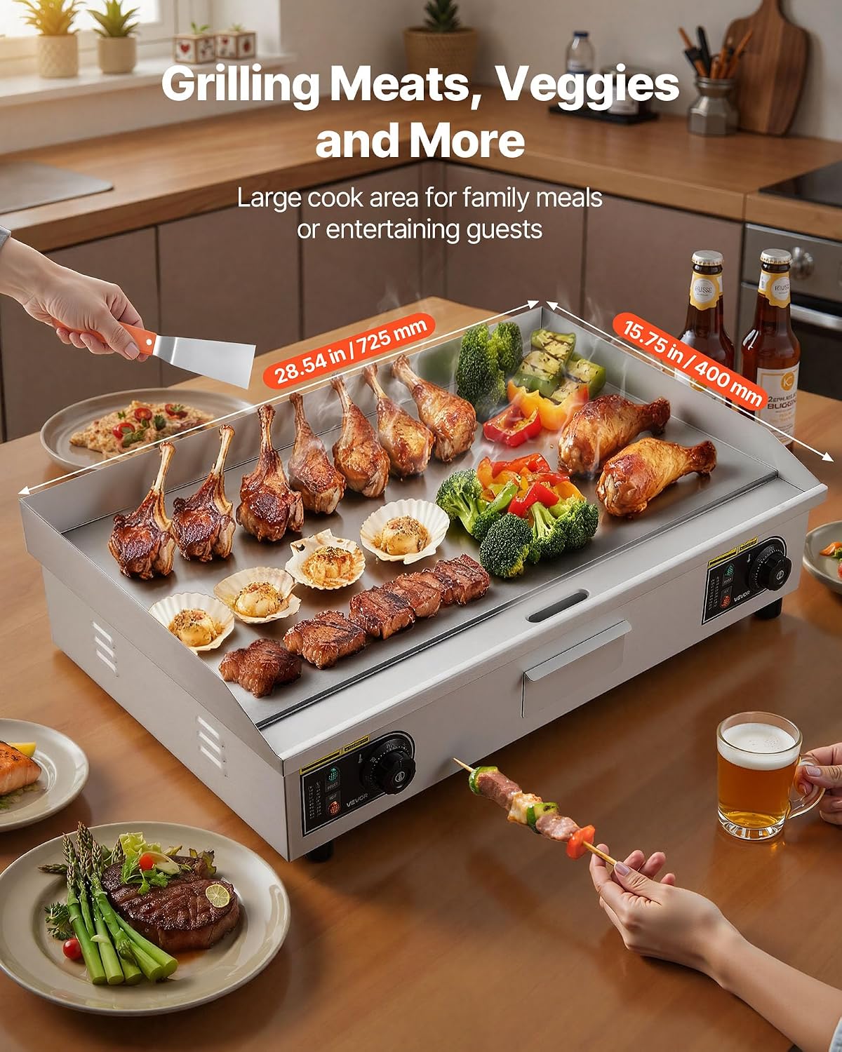Commercial Electric Griddle, 30" No Plug, Countertop Flat Top Griddle