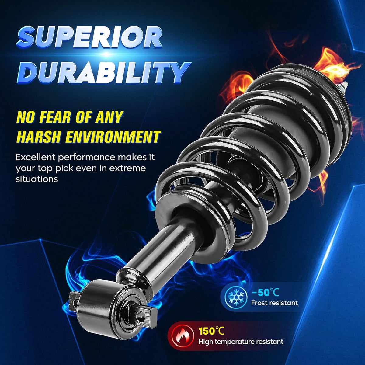 Front & Rear Strut Shock Assembly w/Coil Spring Compatible with Chevy Silverado 1500/ GMC Sierra 1500 2007-2013, Replace 139105 4345074, Left & Right, 4PCS