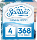 Everyday Comfort Facial Tissues, 2-Ply, 92 Tissues Per Box, (Pack of 4)