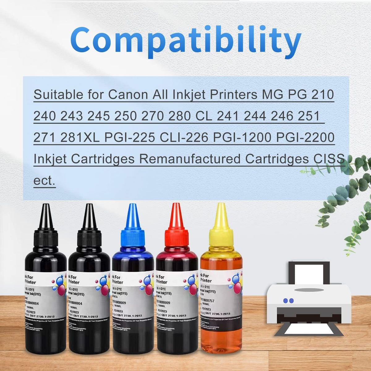 Ink Refill Kit Compatible for Canon 250 251 270 271 280 281 1200 2200 PG240 CL241 PG245 CL246 PG210 Refillable Ink