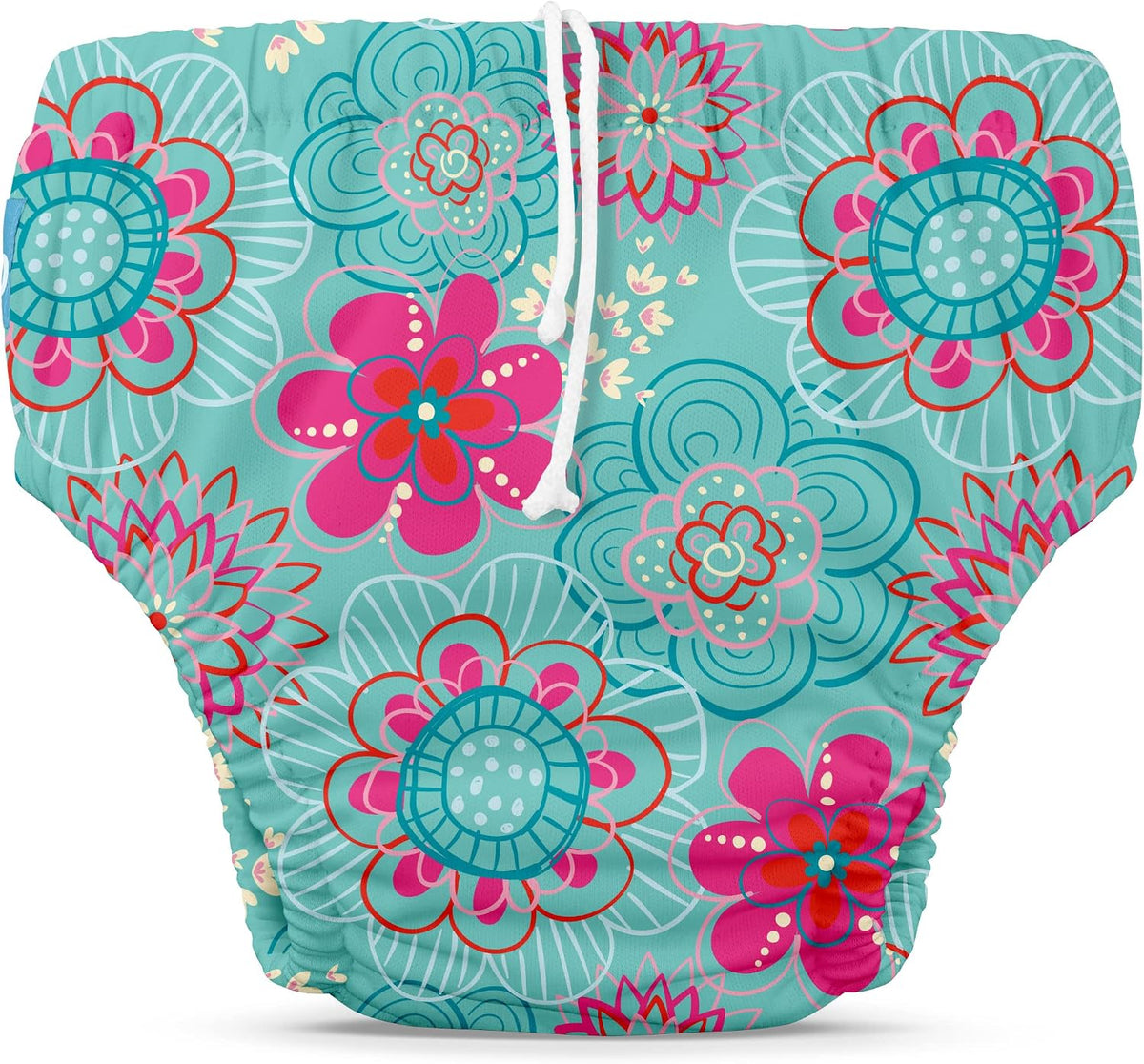 Reusable Swim Diaper with Drawstring - Floriana, Size M (16-28 lbs)