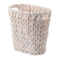 Bathroom Garbage Can, Wicker Waste Basket for Bathroom, White
