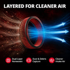 EVIL ENERGY 14" × 2" Round Cleaner Air Filter Element Washable Red
