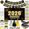 New Years Eve Party Supplies 2026 - Happy New Year Party Supplies Kit for 50 Guests, Including Hats, Glasses, Les