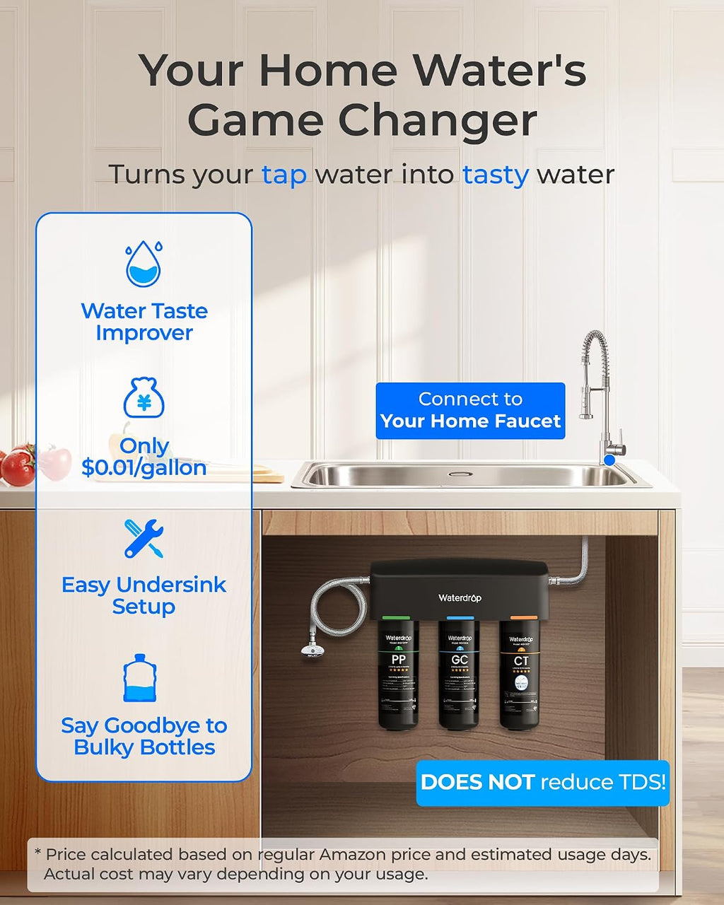 TSA 8 Layer Under Sink Water Filter System, NSF/ANSI 42 Certified