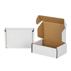 100 Pack 6x4x2 inches Small Shipping Boxes, Kraft Corrugated Cardboard Boxes for Mailing Packing, White