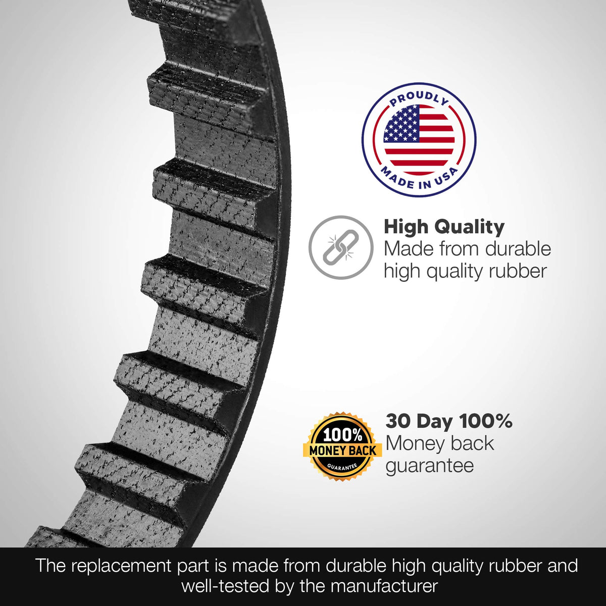 Sander Drive Belts Set Fits - Sears Craftsman 113.226430 Sander - High Strength Rubber Belts - Replacement Drive Belt - Made in the USA - Toothed Drive Belt