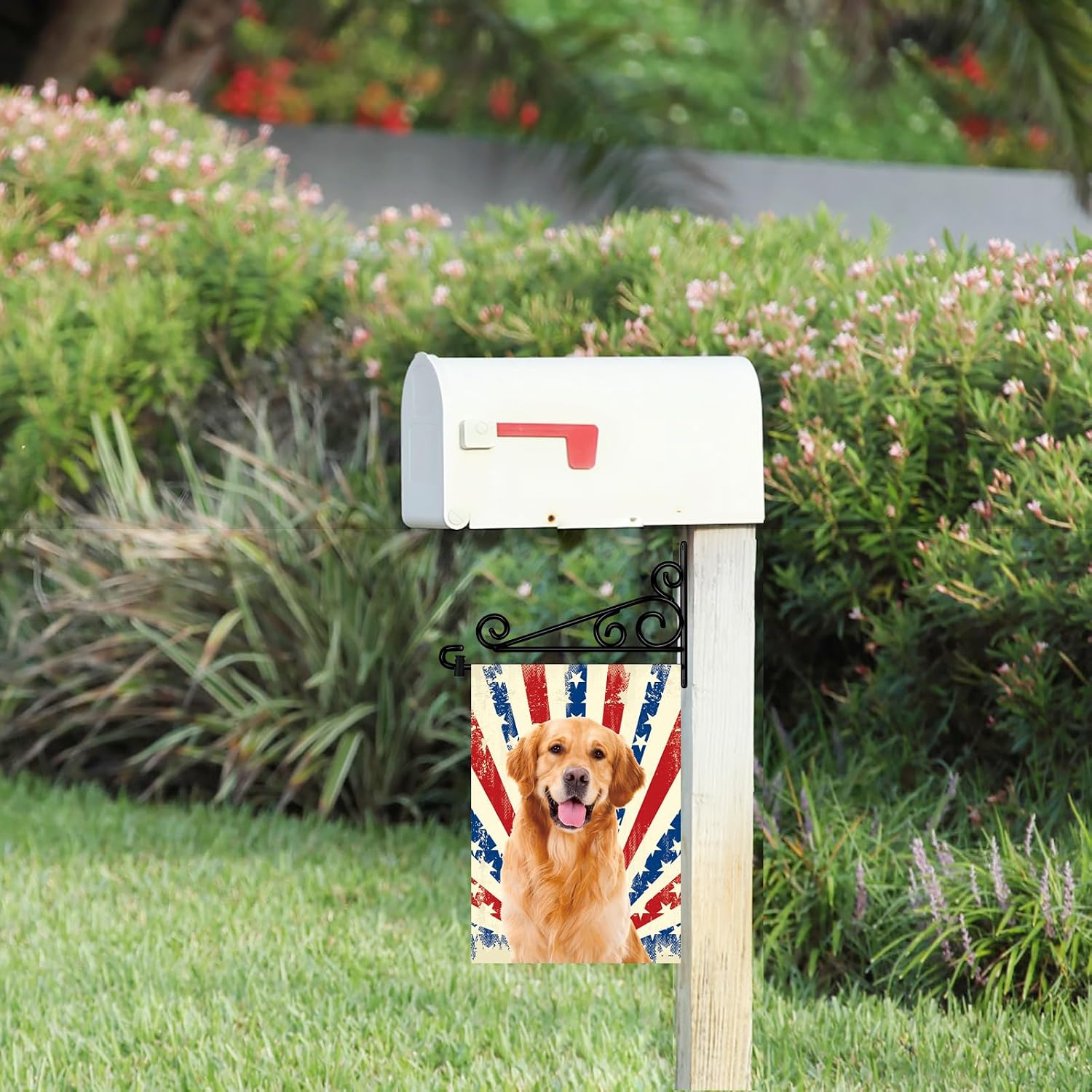 Garden Flag Hanger for Wall Fits Flag Width Smaller Than 13.4 inch, Garden Flag Holder for Outside, Banner Hanger for