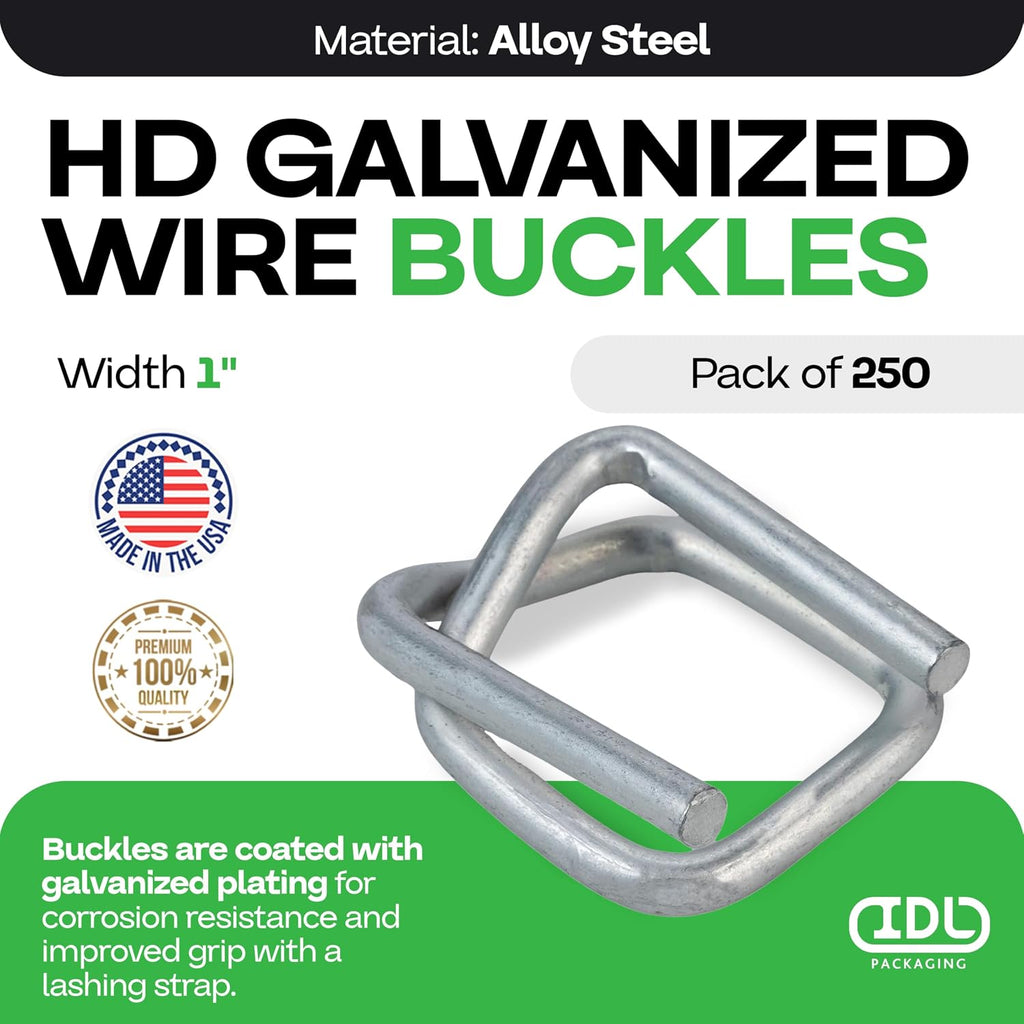 Cord Strapping Buckles 1", 250-Pack - for Composite Cord Strap, USA-Made