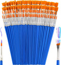 Small Paint Brushes Bulk, 160 Pcs Flat Tip Round Acrylic Paint Brushes for Kids Classroom Acrylic Watercolor Canvas