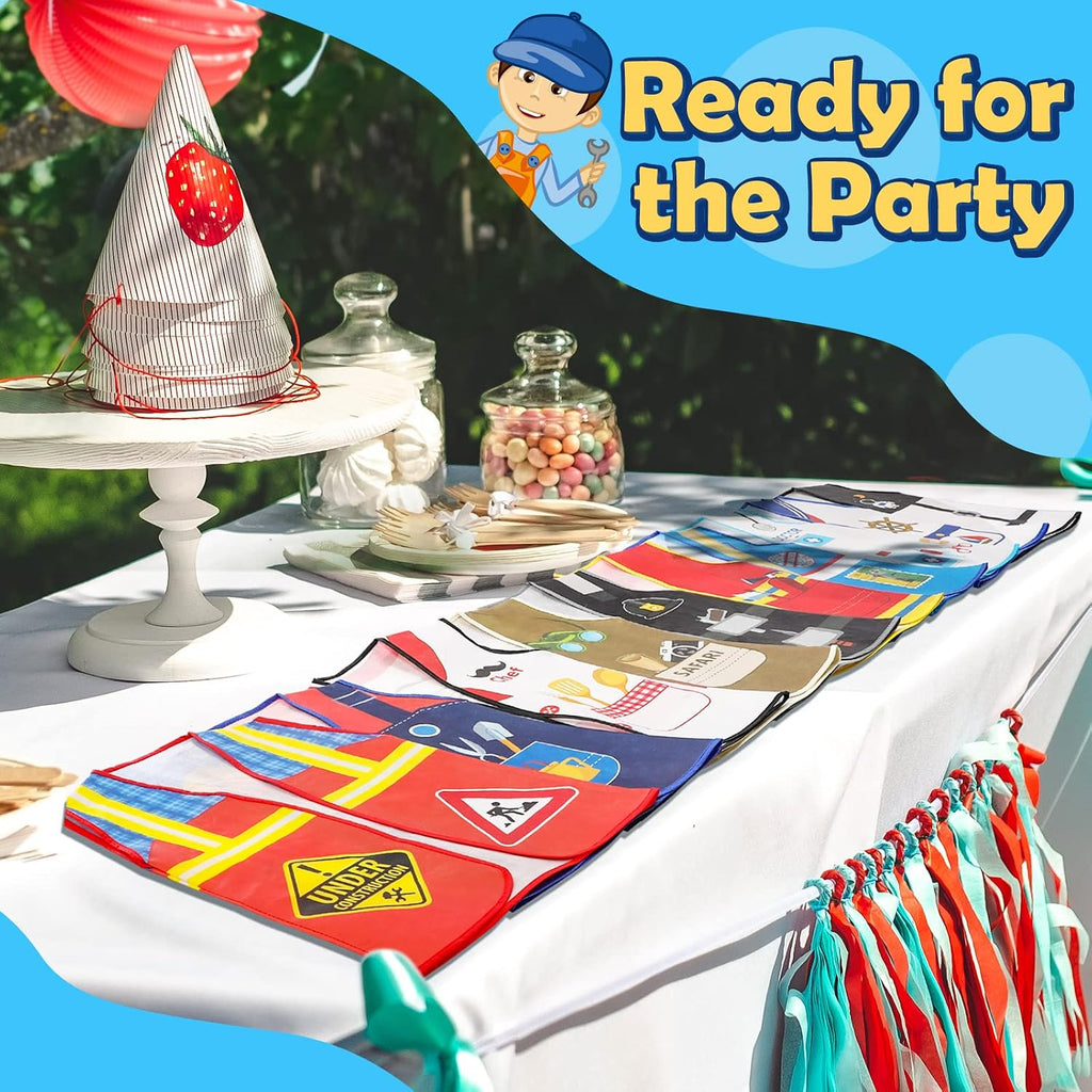10 Pcs Kids Community Helper Dress Up Vest Career Cosplay Cloth Toddlers Occupation Pretend Play Costume (3-5 Years)