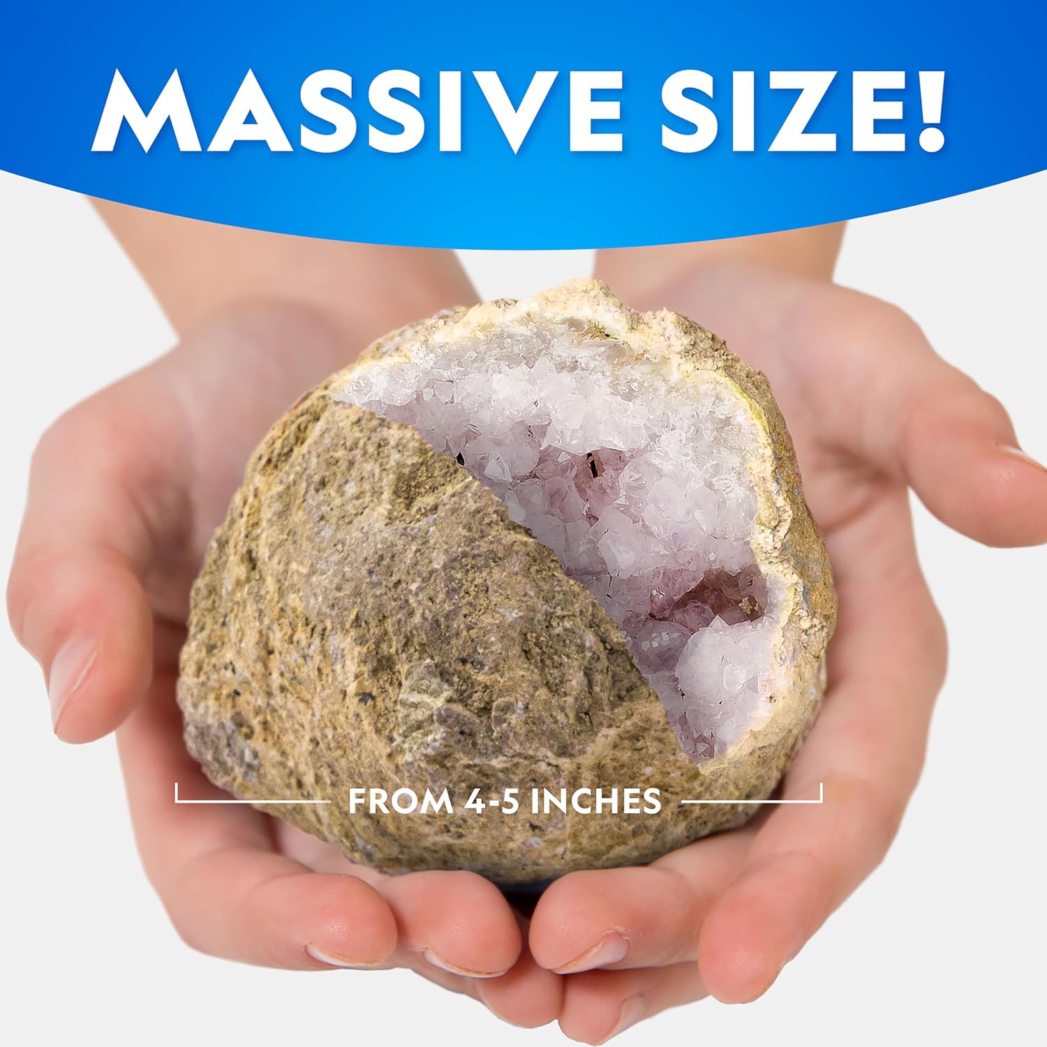 National Geographic Gigantic Geode Kit Earth Science Activity for Kids | Huge Natural Geode, Real Crystals Inside