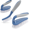 Scrub Brush Set of 3pcs - Cleaning Shower Scrubber with Ergonomic Handle and Durable Bristles - Grout Cleaner Brush