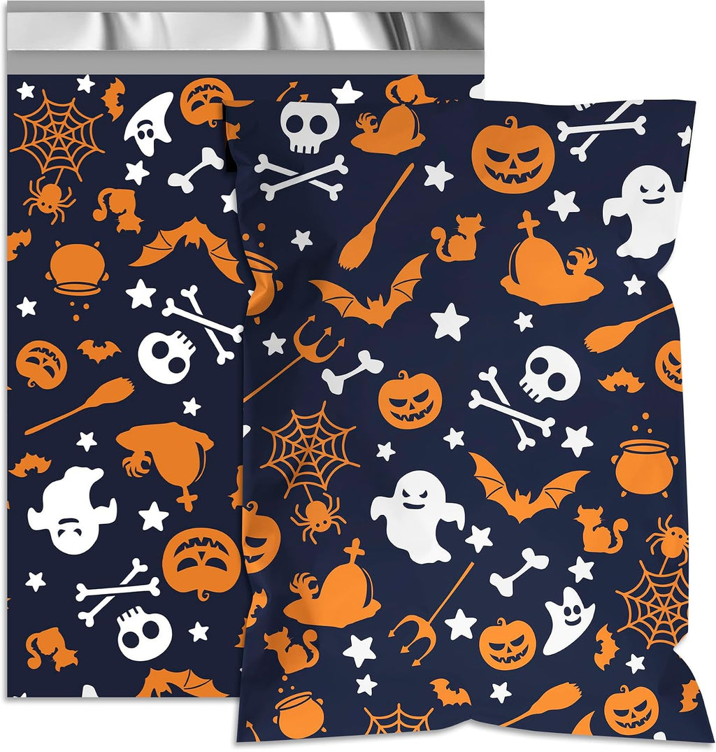 Halloween Poly Mailers 6x9 Inch, 100 Count, Ghost Pumpkin Shipping Bags